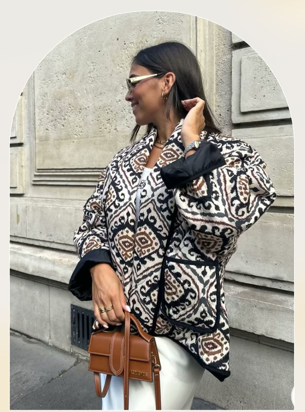 Heidi-Mode | Lässiger Bedruckter Lockere Cardigan