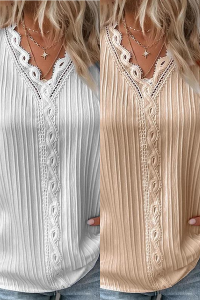 Heidi-Mode | Stilvolles V-Ausschnitt Spitzenoberteil