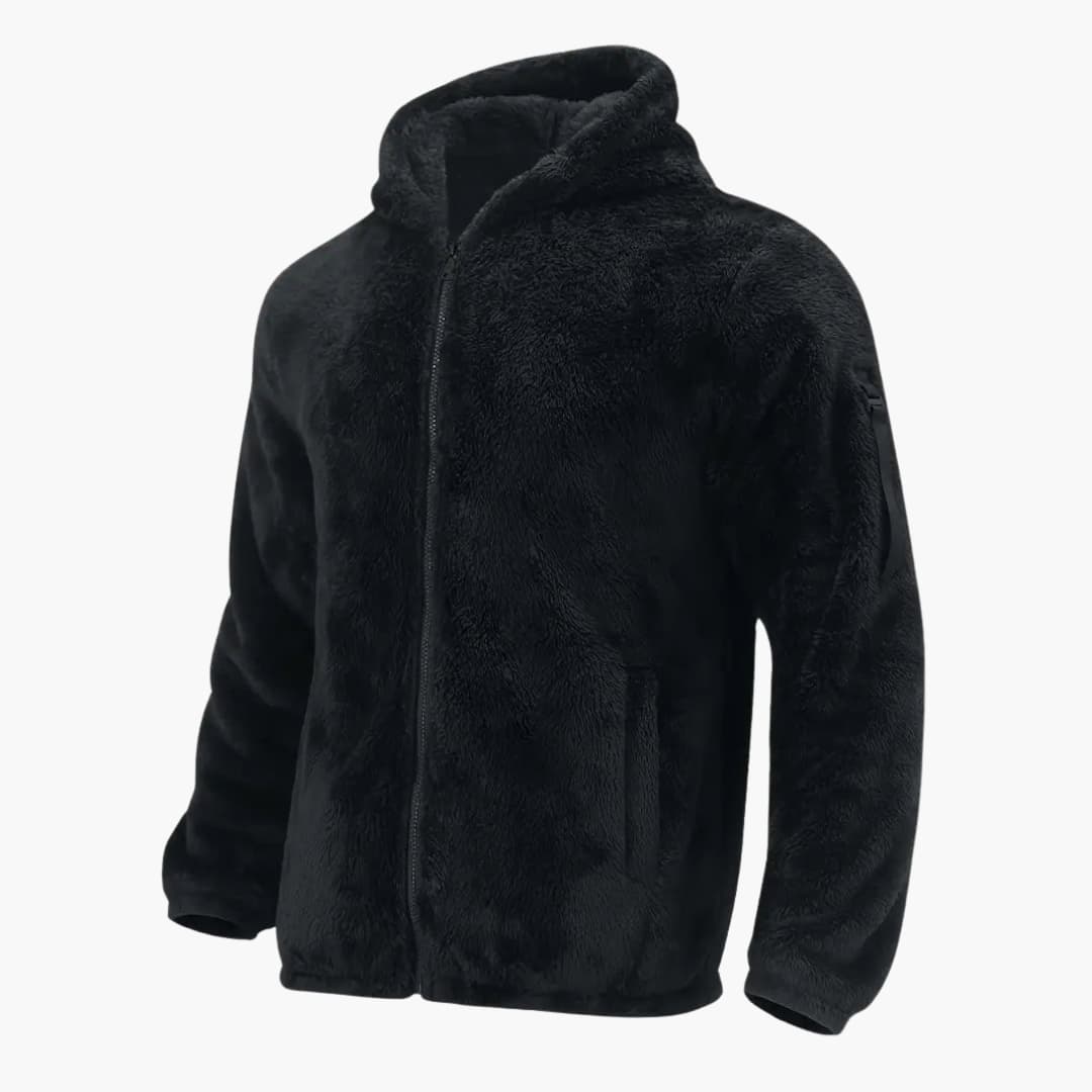 Herren Teddy jacke mit Reißverschluss und langen Ärmeln