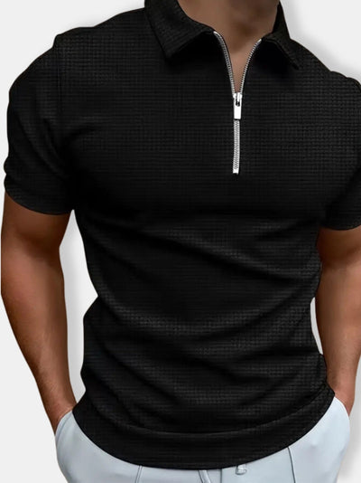 Herren Stilvolles Reißverschluss Polo Hemd | Kurze Ärmel