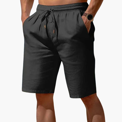Herren Leinen Sommer Shorts mit Kordelzug und Taschen
