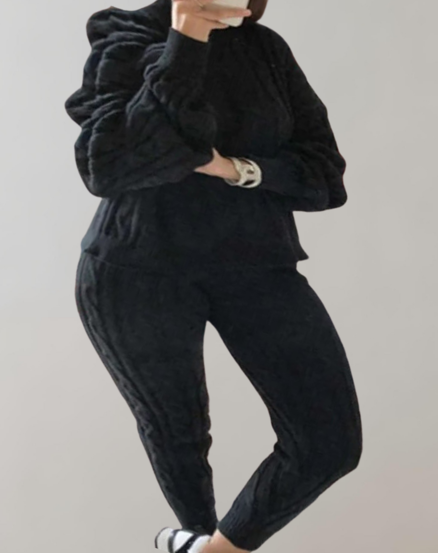 Heidi-Mode | Stilvolle Strick-Komfortset - Pullover + Hose