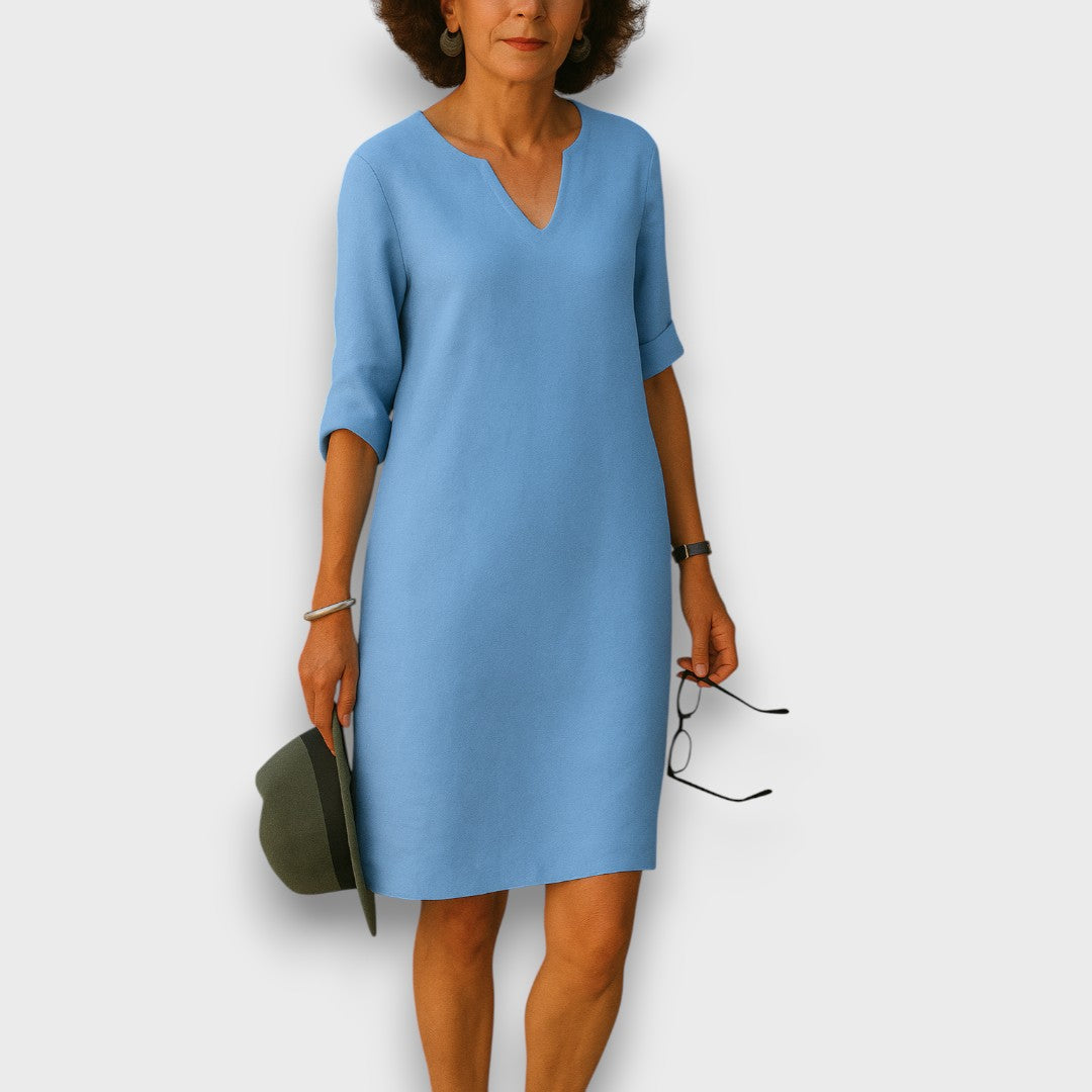 Lisette – Schlichtes Kleid mit V-Ausschnitt