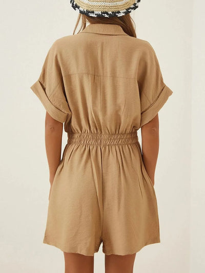 Johnny Collar Short Sleeve Romper