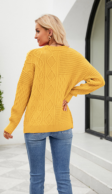 Lässiger Pullover Kabelknoten