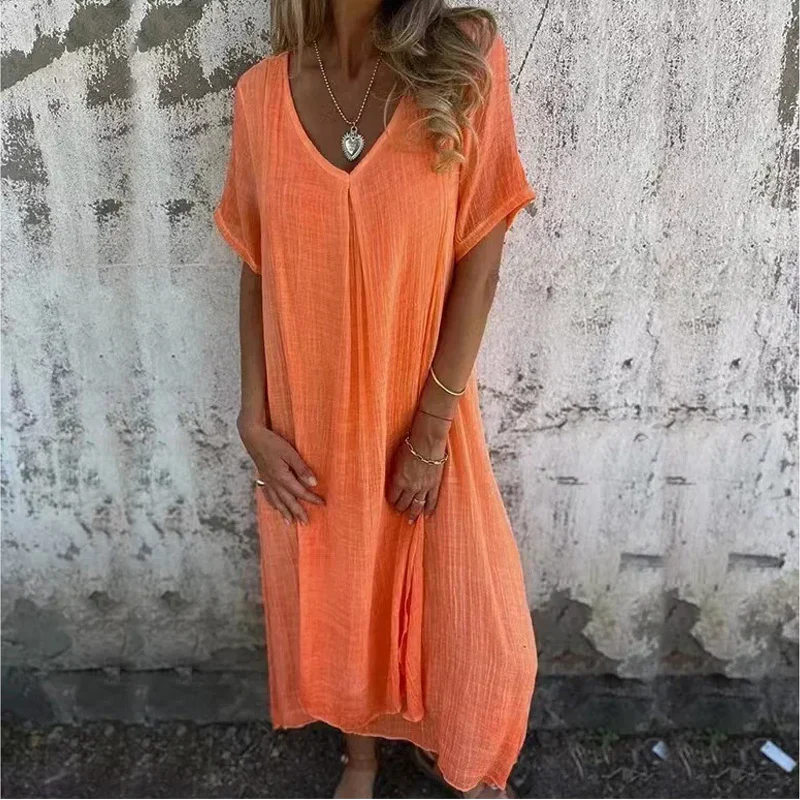 Leni | Kleid mit V-Ausschnitt und Seitentaschen