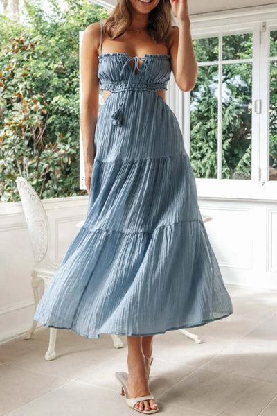 Cutout Square Neck Midi Cami Dress