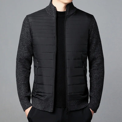 Übergangsjacke für Herren | Stilvolle Strickjacke mit hohem Kragen
