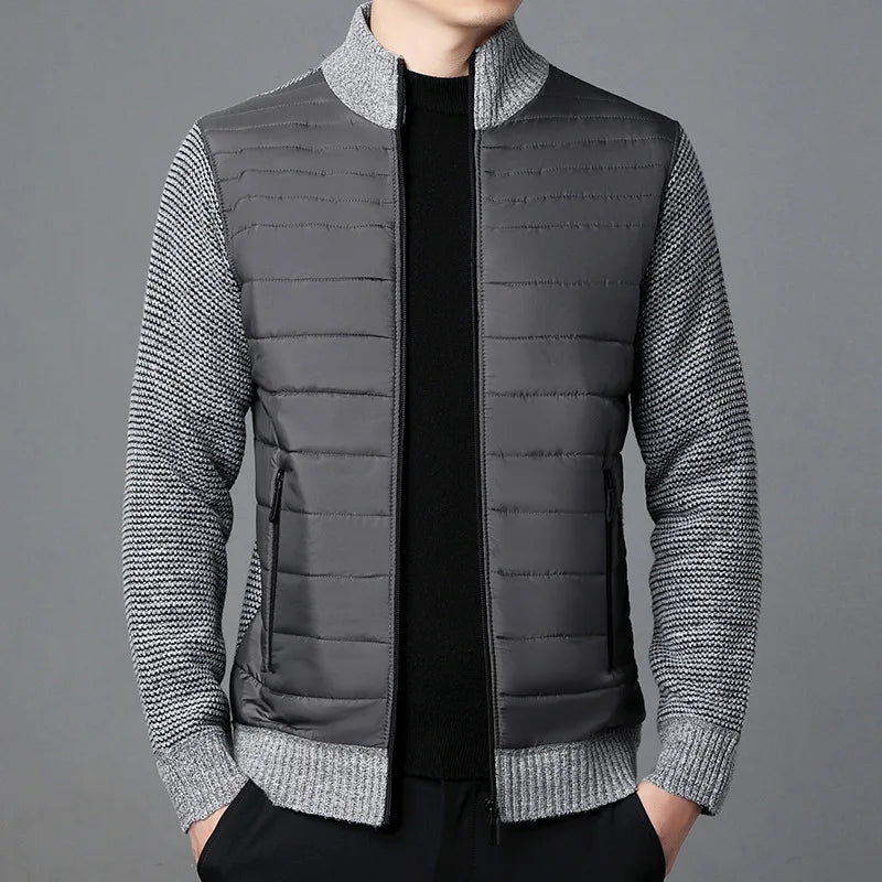 Übergangsjacke für Herren | Stilvolle Strickjacke mit hohem Kragen