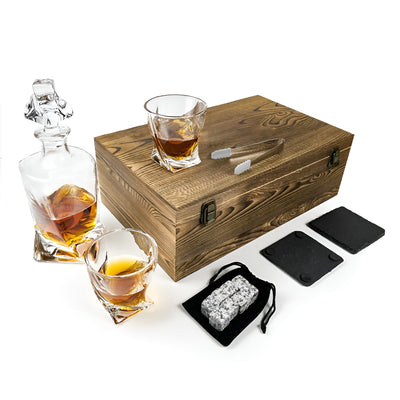 Whiskey Dekanter Set – Luxuriöse Karaffe mit Gläsern und Kühlsteinen