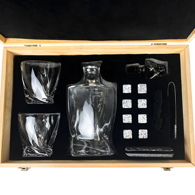 Whiskey Dekanter Set – Luxuriöse Karaffe mit Gläsern und Kühlsteinen