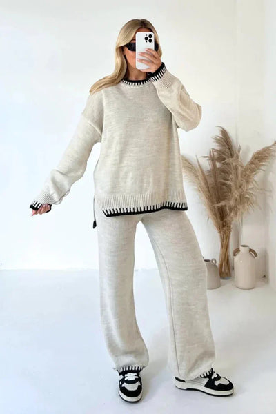 Heidi-Mode | Lässiges Strick-Chic-Set - Pullover + Hose