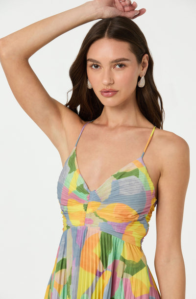 FLORENA - PLISSIERTES BLUMENKLEID