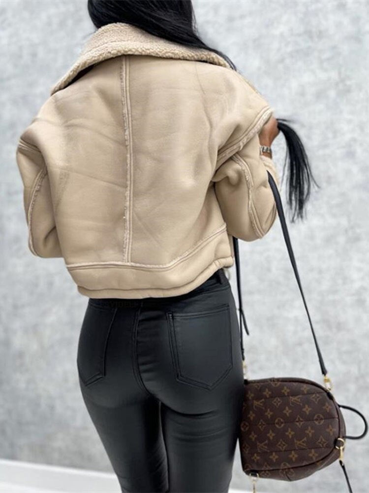 Heidi-Mode | Winter Kunstpelz Verkürzte Jacke