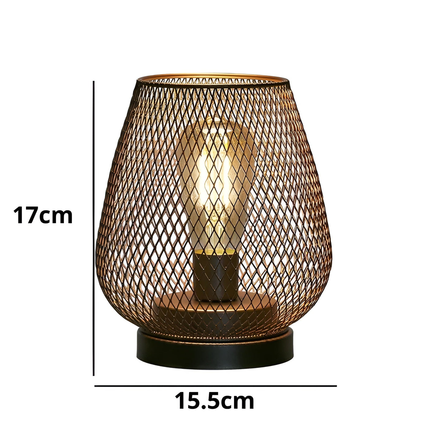 CageLuxe Lamp - Drahtlose Metallkäfig LED Tischlampe