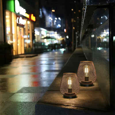 CageLuxe Lamp - Drahtlose Metallkäfig LED Tischlampe