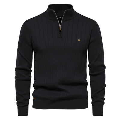 Aiopeson Eleganz | Stilvoller Reißverschluss-Pullover für Herren im Herbst
