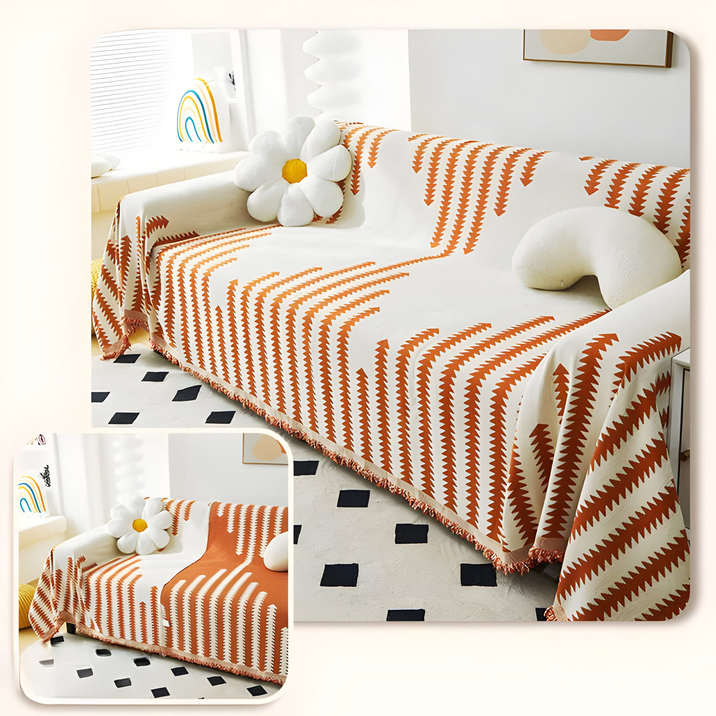 HomeHaven Cover - Doppelseitige Chenille-Stoff-Sofahusse