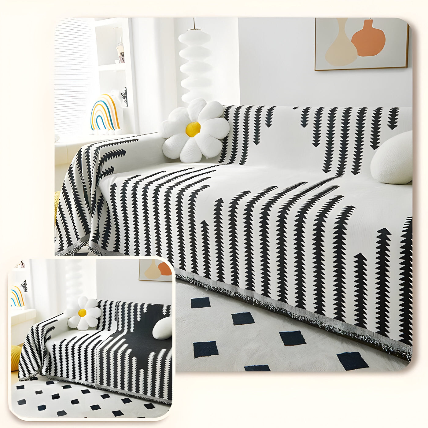 HomeHaven Cover - Doppelseitige Chenille-Stoff-Sofahusse