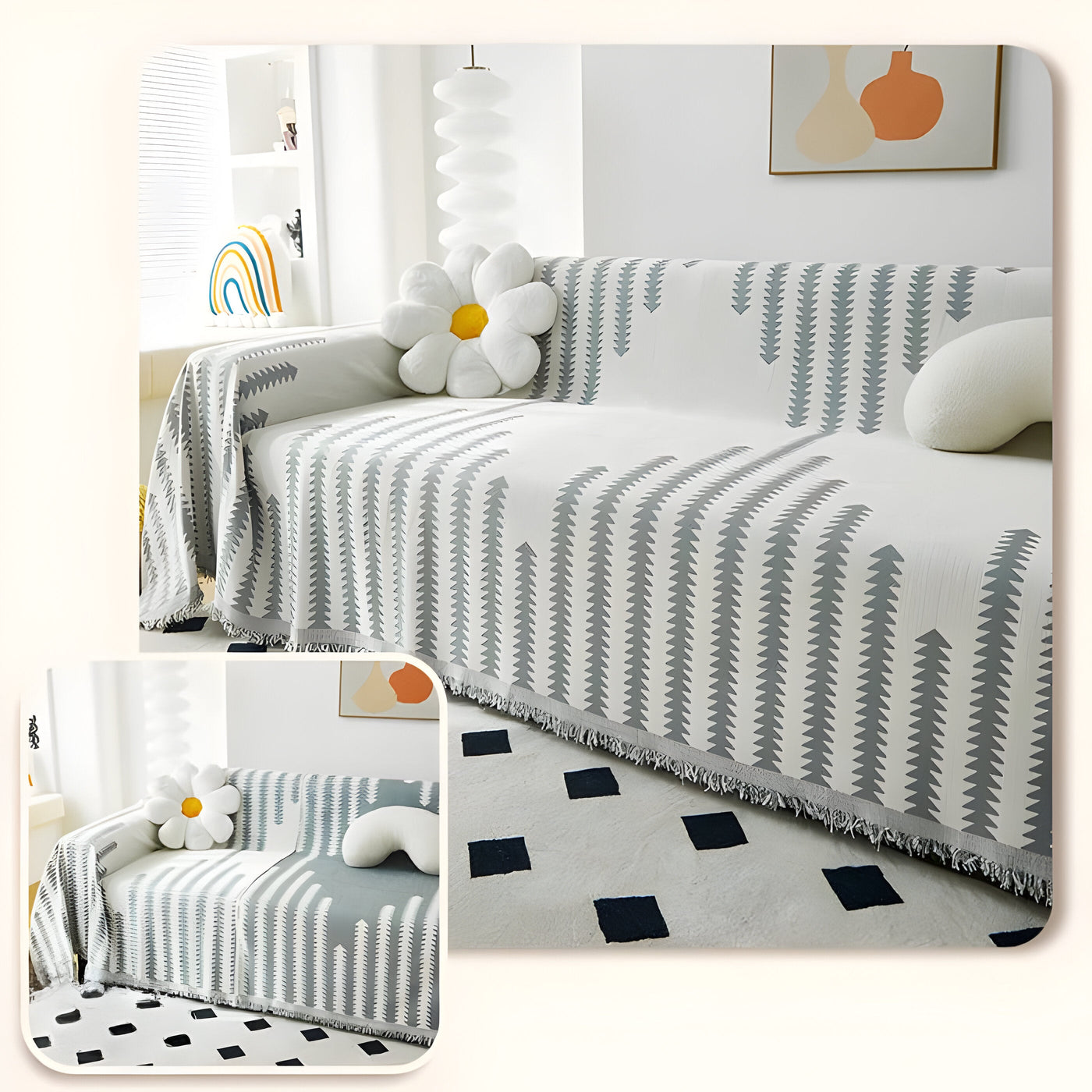 HomeHaven Cover - Doppelseitige Chenille-Stoff-Sofahusse