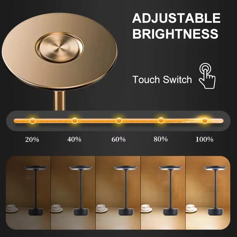 Bianca Lichtzauber | Elegante, kabellose Aluminium Tischlampe mit Dimmfunktion und 3 Lichtmodi