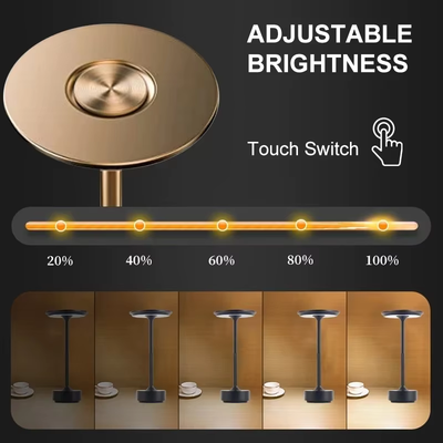 Bianca Lichtzauber | Elegante, kabellose Aluminium Tischlampe mit Dimmfunktion und 3 Lichtmodi