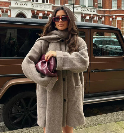 Heidi-Mode | Stricklockere Jacke Mit Schal