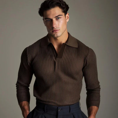 Herren Elegantes Öffnen Sie-Kragen Pullover