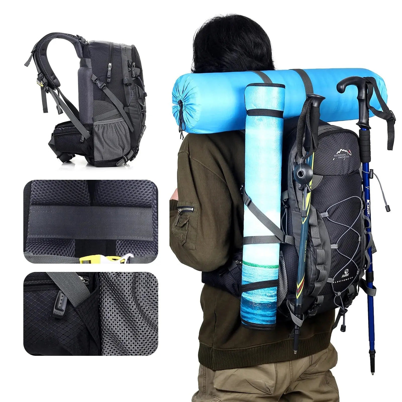 AbenteuerPro Rucksack | Wasserdichtes, ergonomisches Design für Trekking