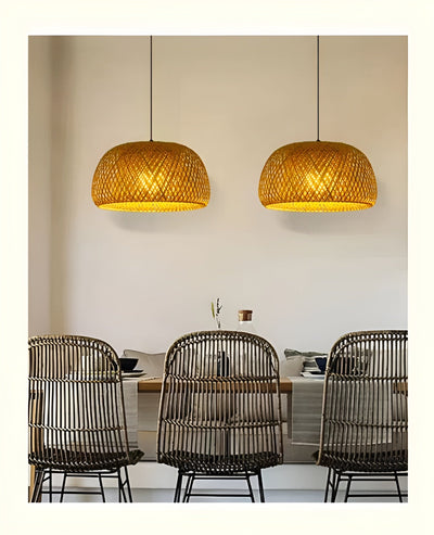 Rattan-Hängelampe – Stilvolle Bambusleuchte für Esszimmer & Wohnzimmer