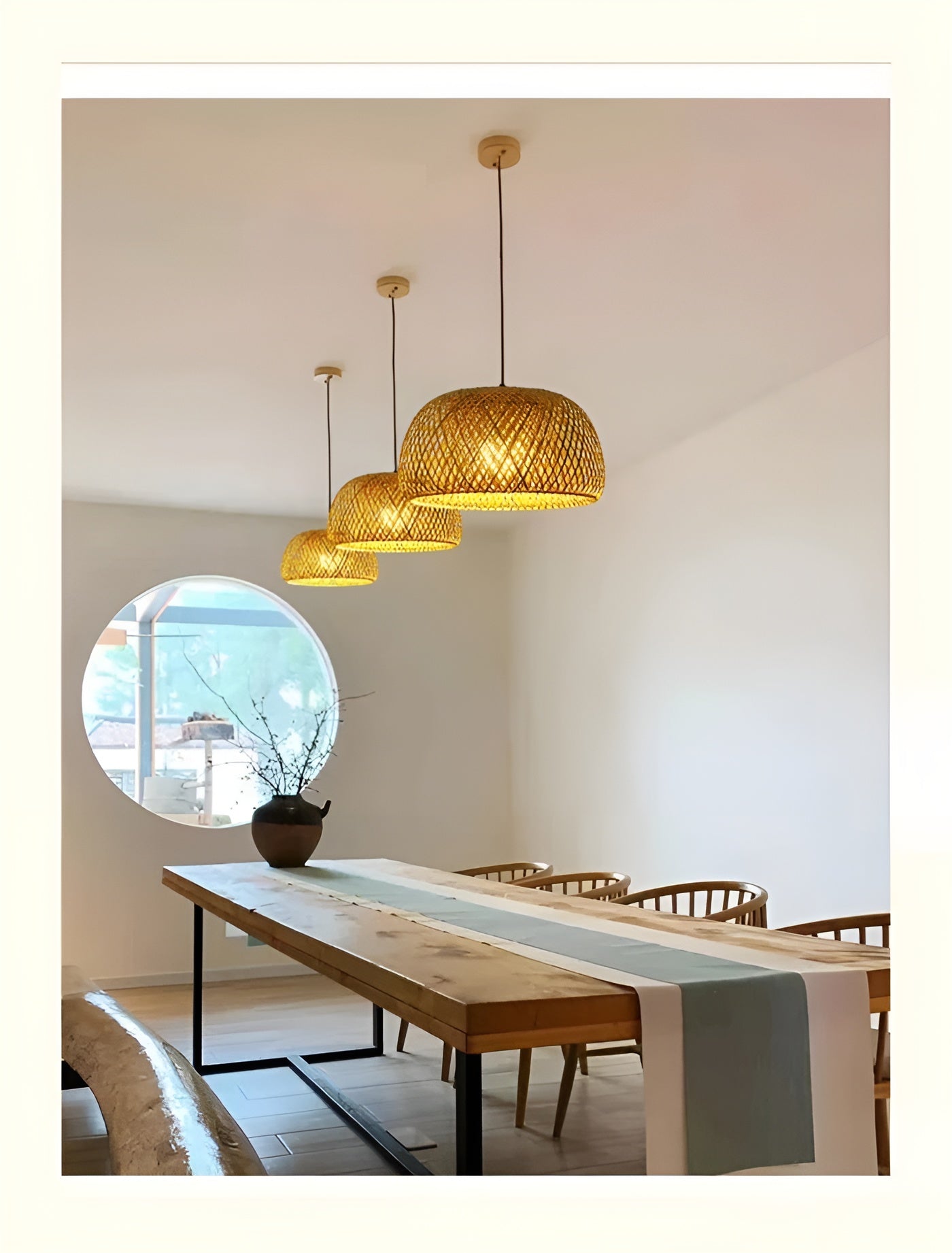 Rattan-Hängelampe – Stilvolle Bambusleuchte für Esszimmer & Wohnzimmer