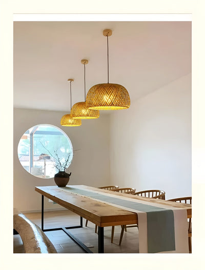 Rattan-Hängelampe – Stilvolle Bambusleuchte für Esszimmer & Wohnzimmer