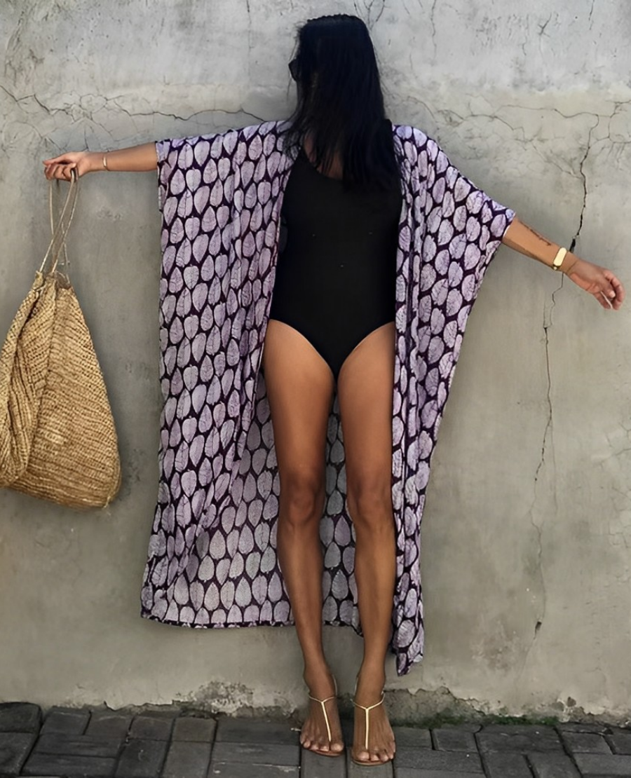 Leona Bohemian Kimono | Sommerlich-stilvoller Strandkimono mit Muster