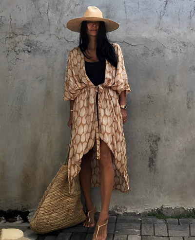 Leona Bohemian Kimono | Sommerlich-stilvoller Strandkimono mit Muster
