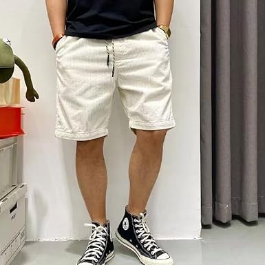 Herren Cordhosen Short - Kurze Hose mit Kordelzug