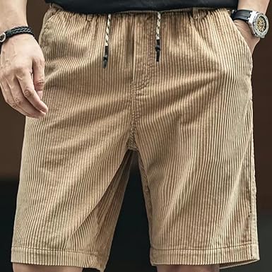 Herren Cordhosen Short - Kurze Hose mit Kordelzug