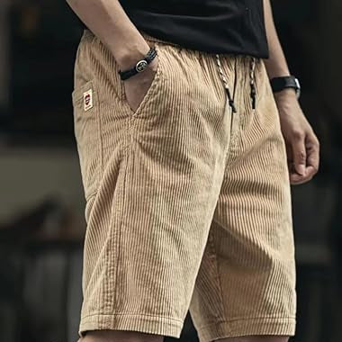 Herren Cordhosen Short - Kurze Hose mit Kordelzug