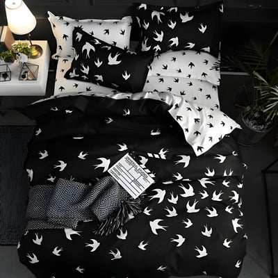 BlackBliss - Modernes Schwarzes Bettbezugs-Set