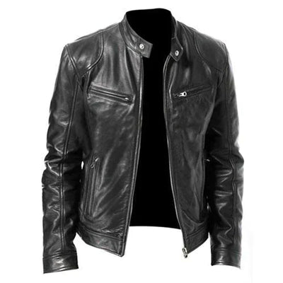 WindGuard® | Elegante Herrenlederjacke mit Wind- und Wetterschutz