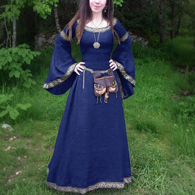 Medieval Renaissance Dress for Women Long Bell Sleeve Gown
