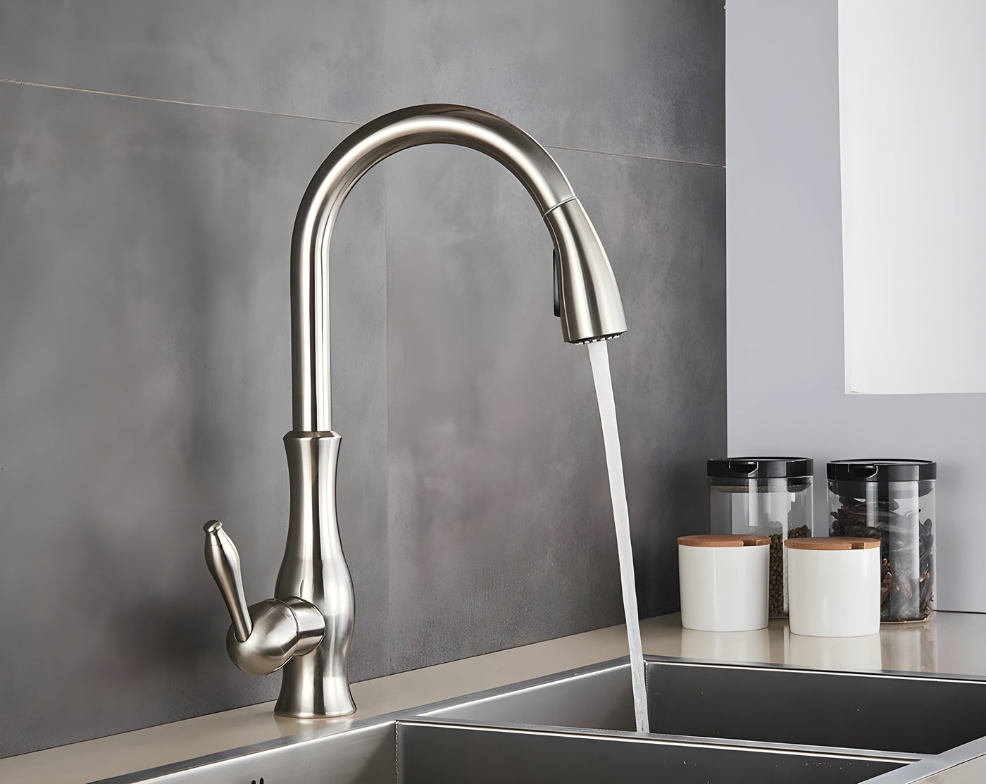 Küchenarmatur mit ausziehbarem Brausekopf – 360° drehbar | Ideal für Spüle und Abwasch