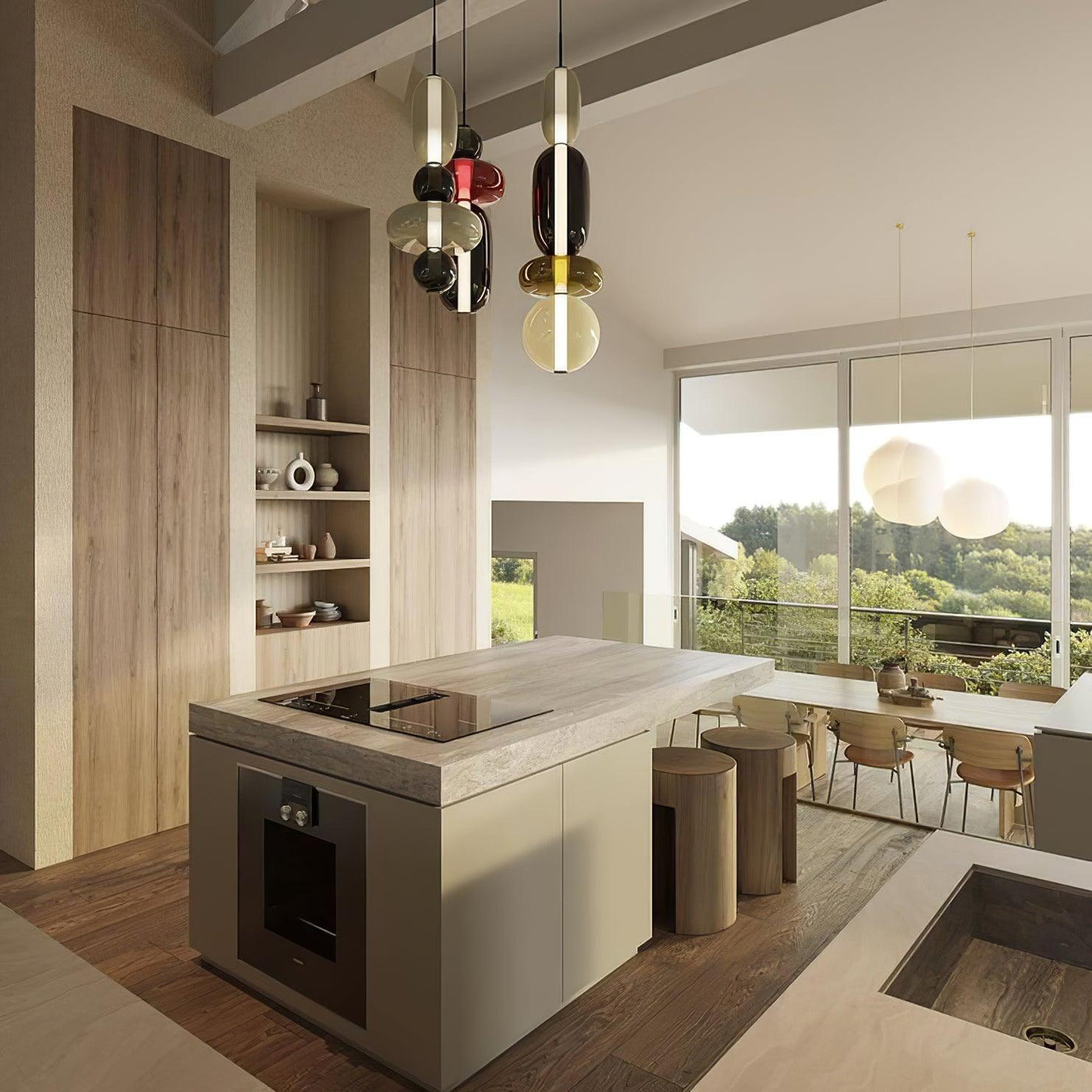 LumiSphere Light - Modern Colored Glass LED Pendant Light