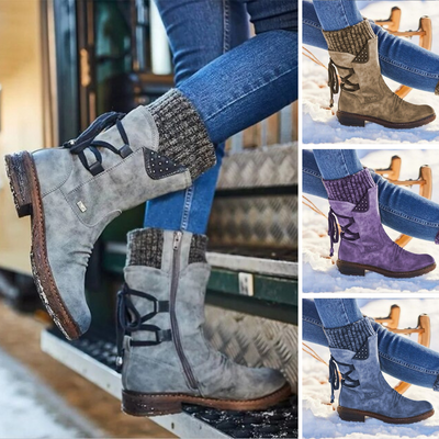 WinterWelle© – Stilvolle wadenhohe Schneestiefel für ultimativen Komfort und Wärme