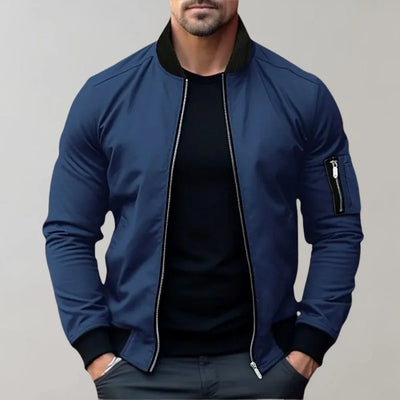 Herren Lässige Bomber Langarm Jacke | Reißverschluss