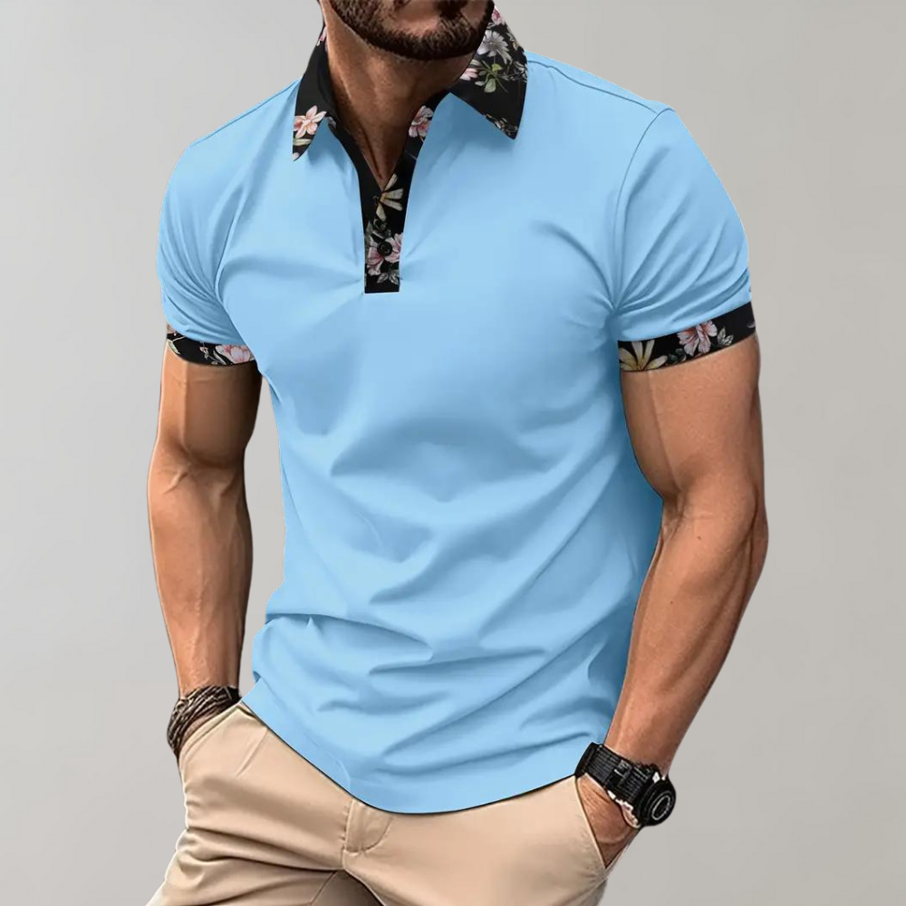 Poloshirt für Herren - Polo mit tropischem Print für Sommer