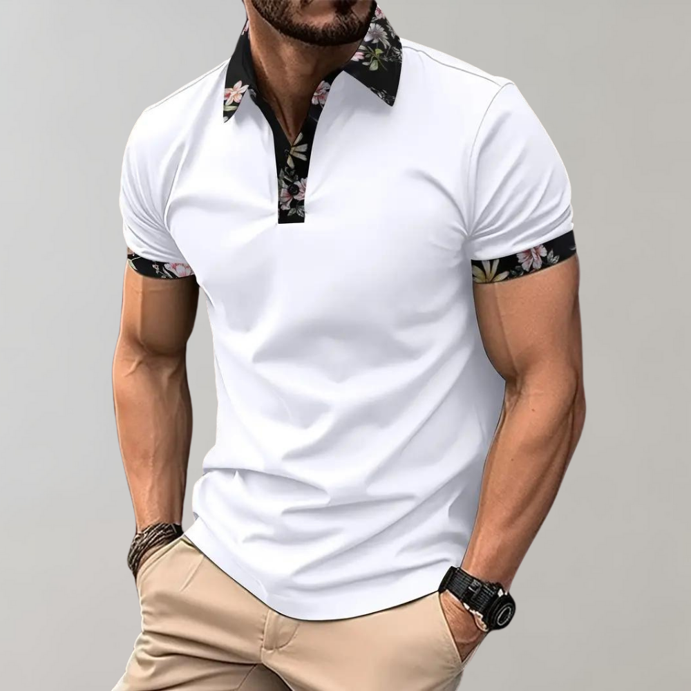 Poloshirt für Herren - Polo mit tropischem Print für Sommer
