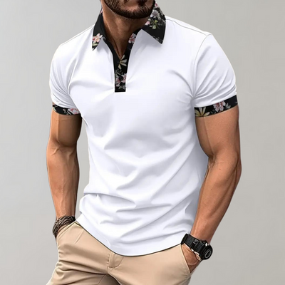 Poloshirt für Herren - Polo mit tropischem Print für Sommer