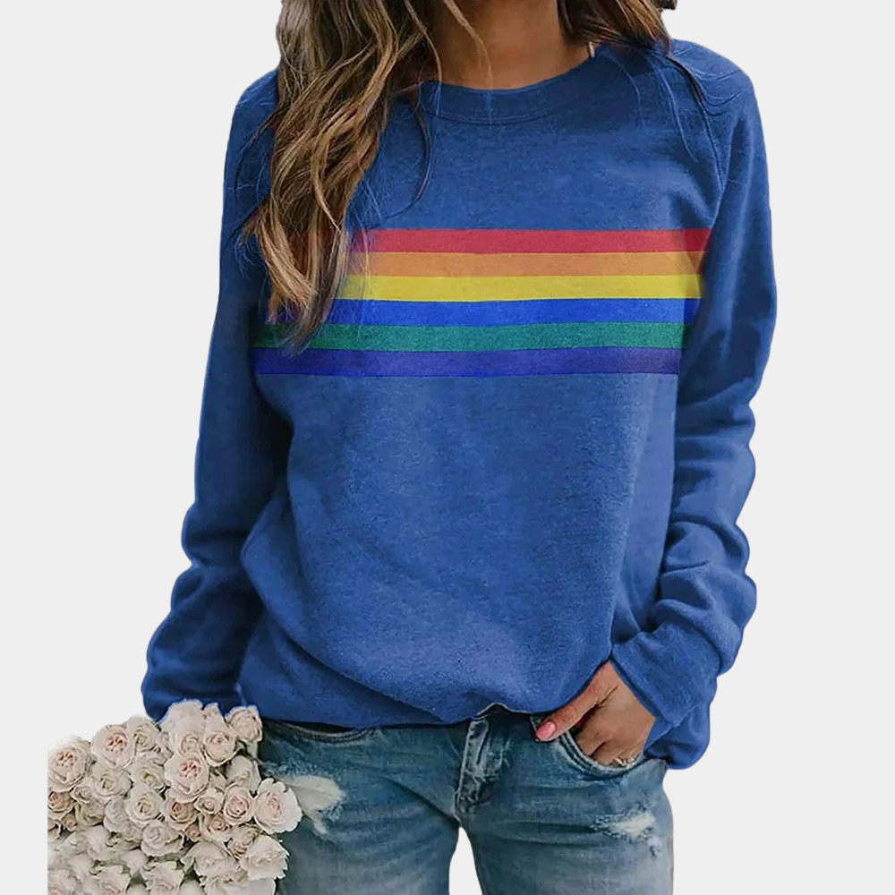 Heidi-Mode | Lässiger Pullover mit Regenbogenmotiv