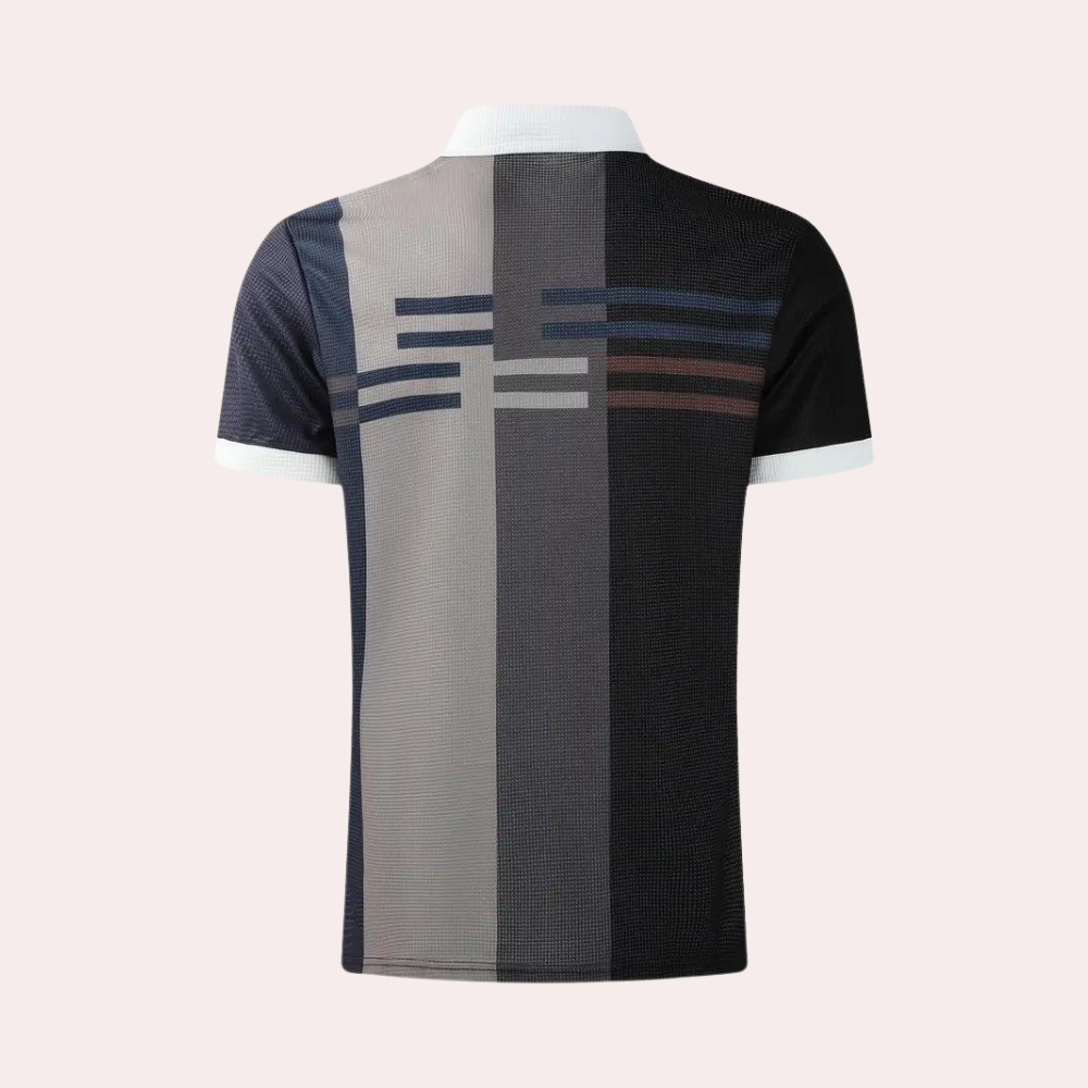 Poloshirt für Herren - Stilvolles Zigzag Polo mit Reißverschluss für Sommer
