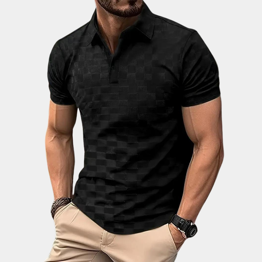 Poloshirt für Herren - Karo-design Kurzarm-Poloshirt für den Sommer